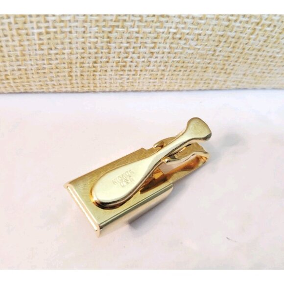 Vtg Hickock USA Mini Box Letters W S Monogram Gold Black Tone Tie Clip - Picture 3 of 3